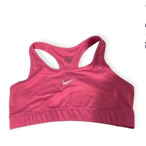 Nike Dri Fit Pink Sports Bra Elastic Stretch Compression Run Racerback Women's L